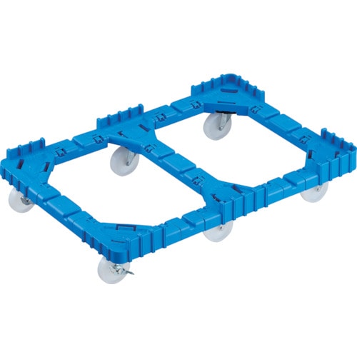 トラスコ中山 TRUSCO OCドーリー 75Lオリコン用 ナイロン車輪 6輪自在ストッパー付 片側ガード無し ブルー(ご注文単位1台)【直送品】