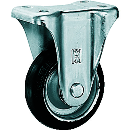 トラスコ中山 OH プレスキャスターKタイプ中荷重用 固定(ベアリング入り)ゴム車 車輪径75mm(ご注文単位1個)【直送品】