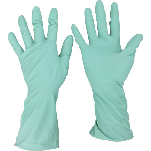 トラスコ中山 オカモト ふんわりやわらか天然ゴム手袋 グリーン L(ご注文単位1組)【直送品】
