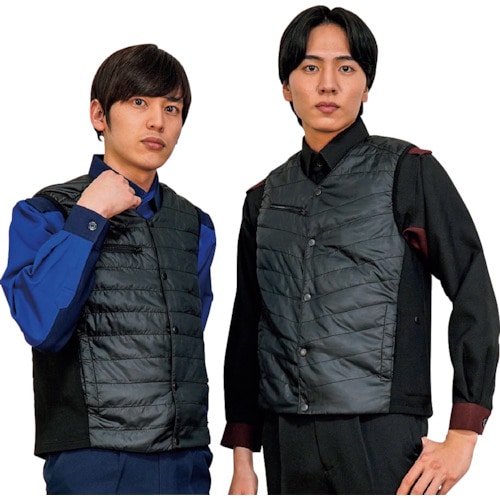 トラスコ中山 岡潮 黒色発熱ベスト+モバイルバッテリー10,000mAhセット L(ご注文単位1個)【直送品】