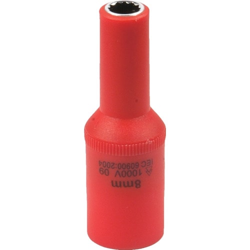 トラスコ中山 Tech-EV 絶縁工具 ソケット 3/8 8mm（ご注文単位1個）【直送品】