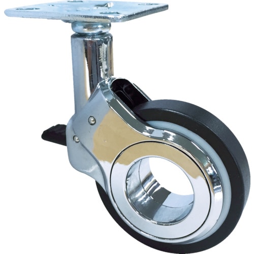 トラスコ中山 SAMSONG デザインキャスター「Olym」 プレート 自在ストッパー付 75(ご注文単位1個)【直送品】