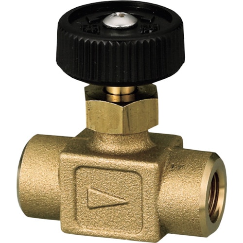 トラスコ中山 オンダ製作所 ストレートミニチュアバルブ Rc1/8×Rc1/8 樹脂ハンドル(ご注文単位1個)【直送品】