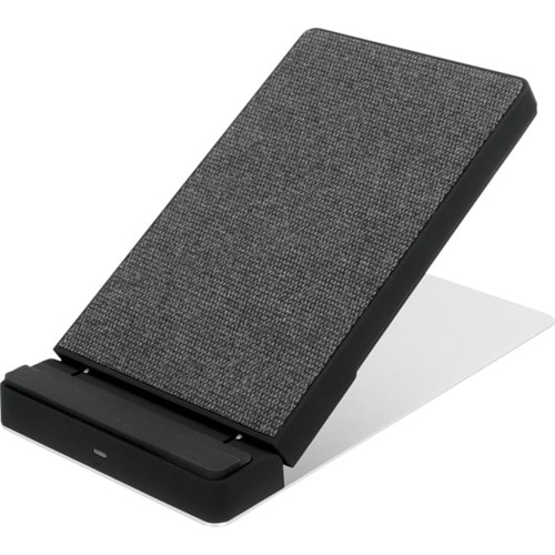 トラスコ中山 オウルテック Qiワイヤレス充電器 スタンドタイプファブリック調 ブラック(ご注文単位1個)【直送品】