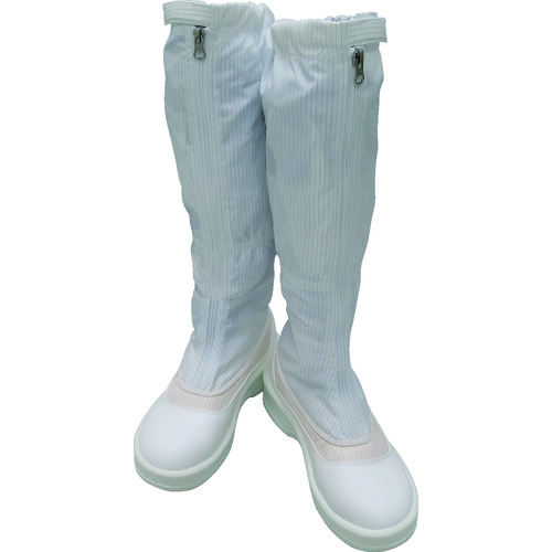 トラスコ中山 ゴールドウイン 静電安全靴ファスナー付ロングブーツ ホワイト 24.0cm(ご注文単位1足)【直送品】