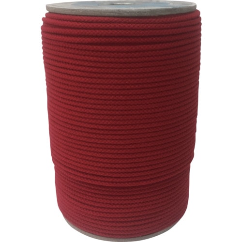 トラスコ中山 ユタカメイク アクリルカラーボビン巻 3mm×150m レッド(ご注文単位1巻)【直送品】