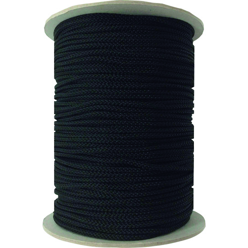 トラスコ中山 ユタカメイク 江戸打ち紐 黒 約4mm×130m(ご注文単位1巻)【直送品】