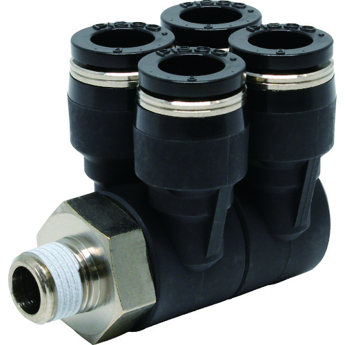 トラスコ中山 ピスコ チューブフィッティング ダブルブランチエイチューブ8ネジ01（ご注文単位1個）【直送品】