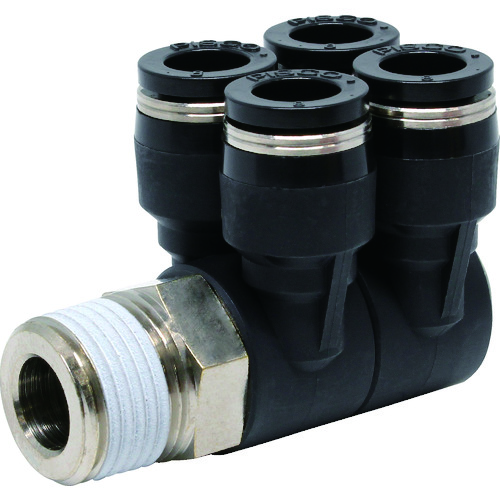 トラスコ中山 ピスコ チューブフィッティング ダブルブランチエイチューブ8ネジ03（ご注文単位1個）【直送品】