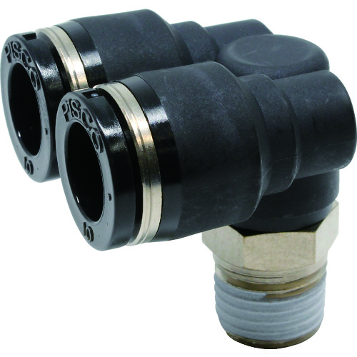 トラスコ中山 ピスコ チューブフィッティング ブランチエルボチューブ10ネジ02(ご注文単位1個)【直送品】