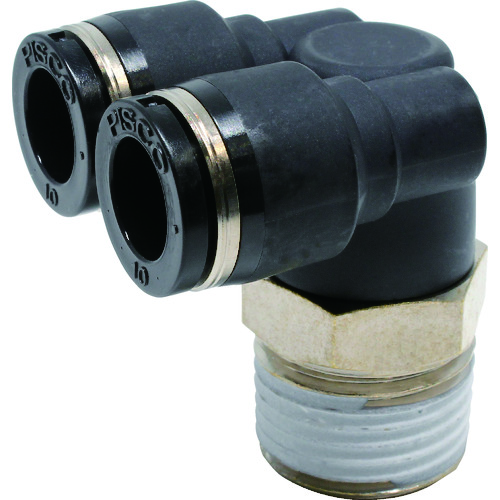 トラスコ中山 ピスコ チューブフィッティング ブランチエルボチューブ10ネジ04(ご注文単位1個)【直送品】