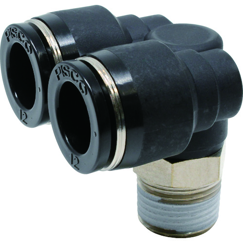 トラスコ中山 ピスコ チューブフィッティング ブランチエルボチューブ12ネジ03(ご注文単位1個)【直送品】