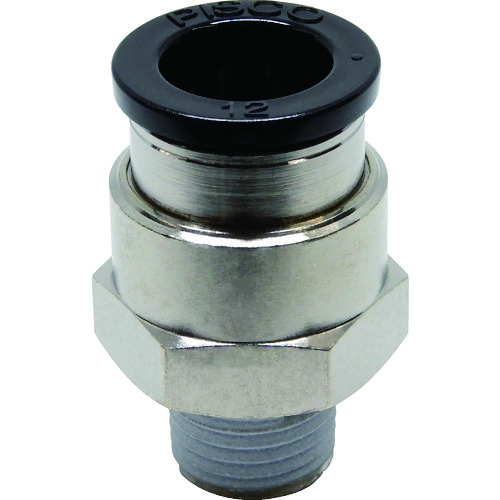 トラスコ中山 ピスコ チューブフィッティング ストレート 適合外径12mm 接続口径R1/4（ご注文単位1個）【直送品】