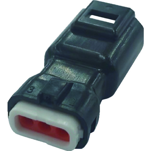 トラスコ中山 TRUSCO 防水コネクタ プラグハウジング (10個入)芯数3 被覆外径φ1.0～1.3 黒（ご注文単位1パック）【直送品】