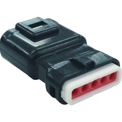 トラスコ中山 TRUSCO 防水コネクタ プラグハウジング (10個入)芯数5 被覆外径φ1.0~1.3 黒(ご注文単位1パック)【直送品】