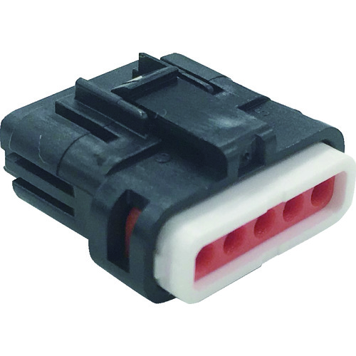 トラスコ中山 TRUSCO 防水コネクタ ソケットハウジング (10個入)芯数5 被覆外径φ1.0~1.3 黒(ご注文単位1パック)【直送品】