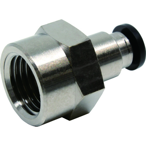 トラスコ中山 ピスコ チューブフィッティング メスストレートチューブ4ネジ02(ご注文単位1個)【直送品】