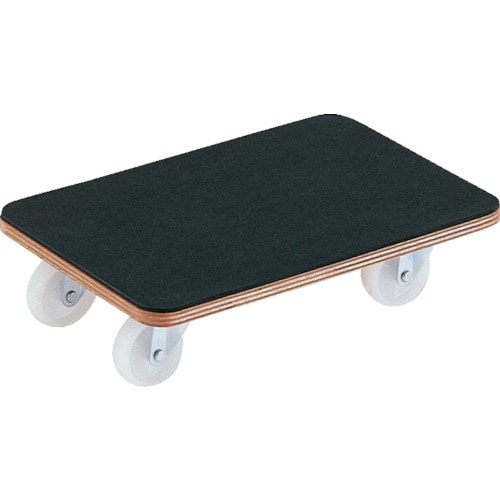 トラスコ中山 TRUSCO 合板平台車プティカルゴ 450X300 ゴム張り ナイロン車(ご注文単位1台)【直送品】