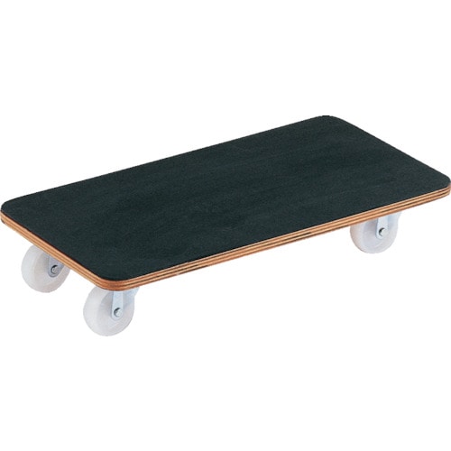 トラスコ中山 TRUSCO 合板平台車プティカルゴ 600X300 ゴム張り ナイロン車(ご注文単位1台)【直送品】