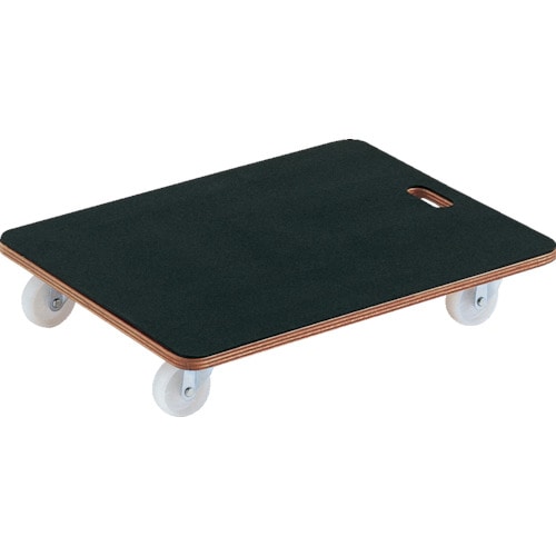 トラスコ中山 TRUSCO 合板平台車プティカルゴ 600X450 ゴム張り ナイロン車(ご注文単位1台)【直送品】