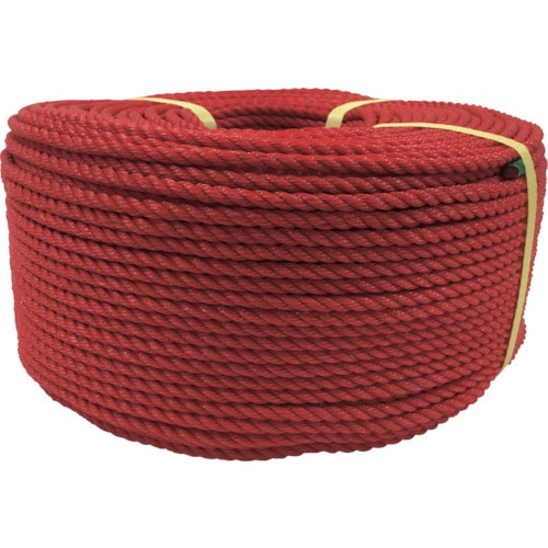 トラスコ中山 ユタカメイク ロープ PEロープ巻物 6φ×200m レッド(ご注文単位1個)【直送品】