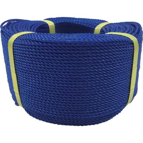 トラスコ中山 ユタカメイク ロープ PEロープ巻物 3φ×200m ブルー(ご注文単位1個)【直送品】