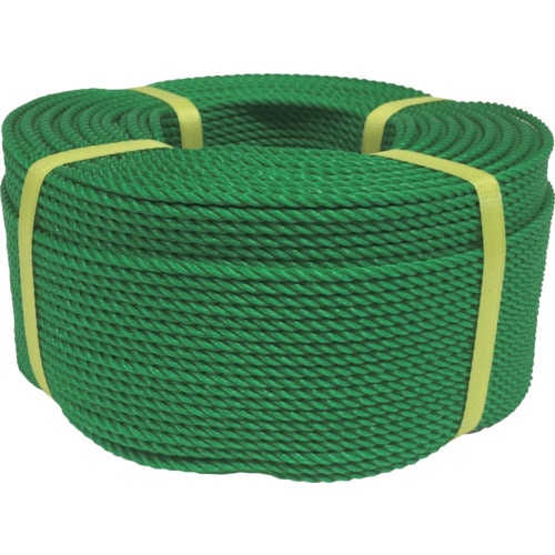 トラスコ中山 ユタカメイク ロープ PEロープ巻物 4φ×200m グリーン(ご注文単位1巻)【直送品】