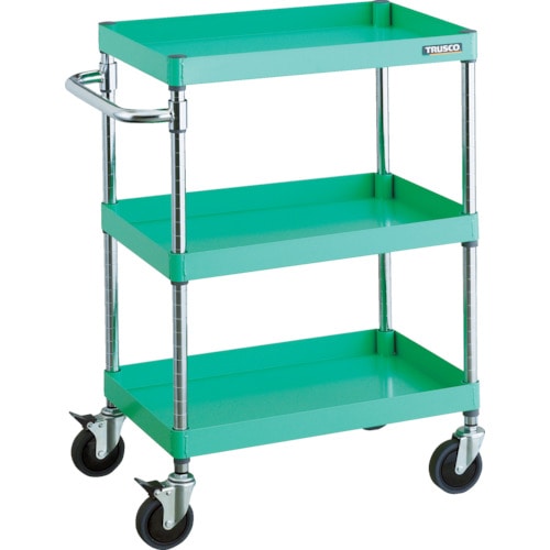 トラスコ中山 TRUSCO ツールワゴン フェニックスワゴン 省音 600X400XH880 3段 ヤンググリーン 488-4191(ご注文単位1台)【直送品】