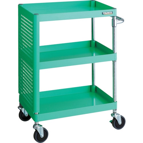 トラスコ中山 TRUSCO ツールワゴン フェニックスワゴン 省音 600X400XH880 パネル付 ヤンググリーン 488-4256(ご注文単位1台)【直送品】