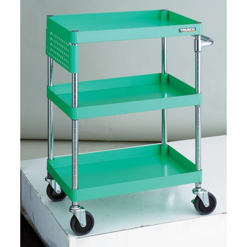 トラスコ中山 TRUSCO ツールワゴン フェニックスワゴン 省音 600X400XH880 パネル付 ヤンググリーン 488-4272(ご注文単位1台)【直送品】