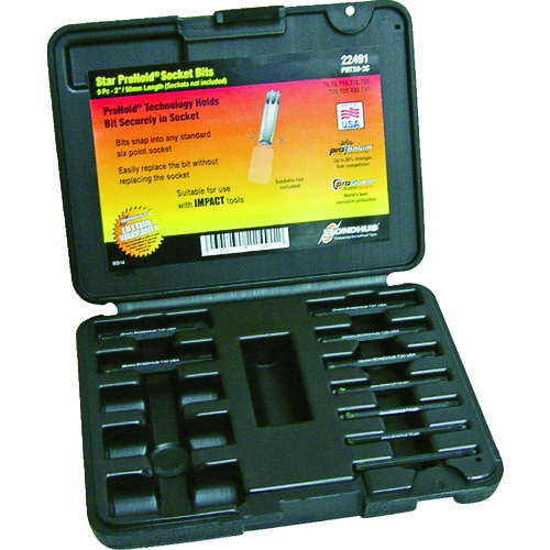 トラスコ中山 ボンダス ヘックスローブソケット交換用セット トルクスビット(全長50mm/プロホールドビット) セット9本組(T8-T40)(ご注文単位1セット)【直送品】