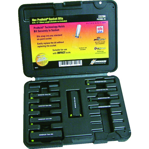 トラスコ中山 ボンダス 【交換用】六角ビット(全長50mm/プロホールド(R)ビット) セット6本組(5-19mm)(ご注文単位1セット)【直送品】