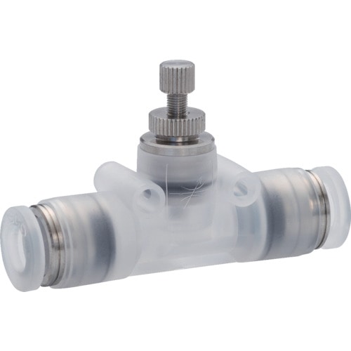 トラスコ中山 ピスコ スロットルバルブ 小型ユニオンストレート PPタイプ 778-1385(ご注文単位1個)【直送品】