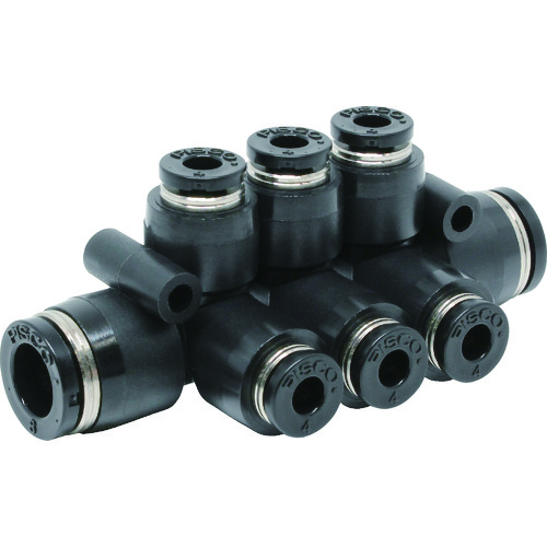 トラスコ中山 ピスコ チューブフィッティング 違径トリプルダブル 8×4(ご注文単位1個)【直送品】