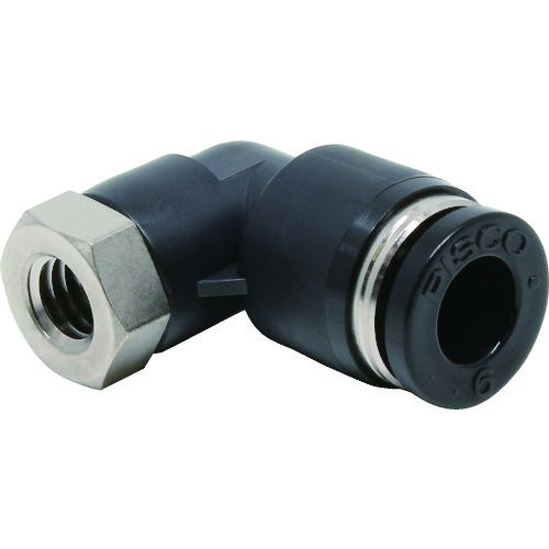 トラスコ中山 ピスコ チューブフィッティング メスエルボチューブ6ネジM6X1(ご注文単位1個)【直送品】