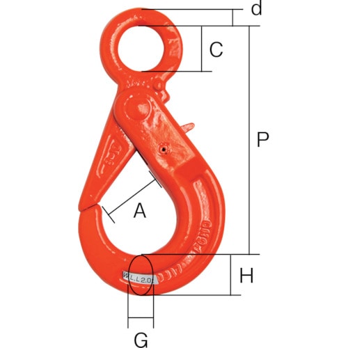 トラスコ中山 大洋 セルフロッキングフック(固定) 1.2t(3012699)(ご注文単位1個)【直送品】