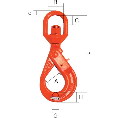 トラスコ中山 大洋 セルフロッキングフックスイベル 1.2t(3012704)(ご注文単位1個)【直送品】