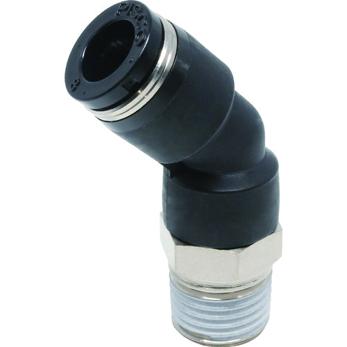 トラスコ中山 ピスコ チューブフィッティング 45°エルボチューブ8ネジR1/4（ご注文単位1個）【直送品】