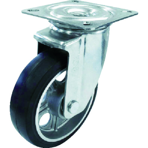 トラスコ中山 ユーエイ 産業用キャスター自在車 150径アルミホイルゴム車輪(ご注文単位1個)【直送品】