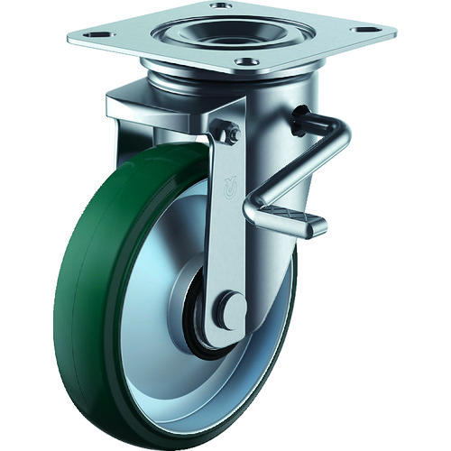 トラスコ中山 ユーエイ PMキャスター(始動性・重視タイプ)自在ストッパー付150径ウレタン車(ご注文単位1個)【直送品】