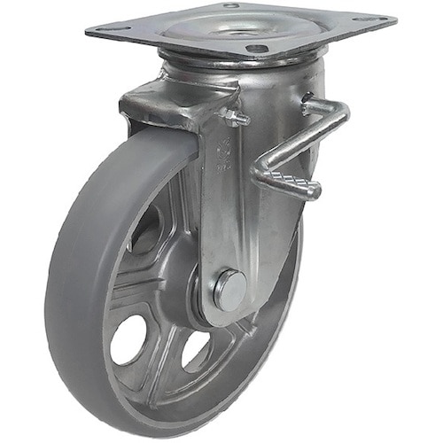 トラスコ中山 ユーエイ アルティメットウレタンキャスター 200径 自在ダブルストッパー付(ご注文単位1個)【直送品】