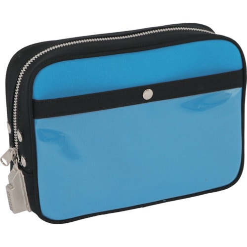 トラスコ中山 SANEI 帆布メール用ポーチ(M)SED-1錠付 ブルー（ご注文単位1個）【直送品】