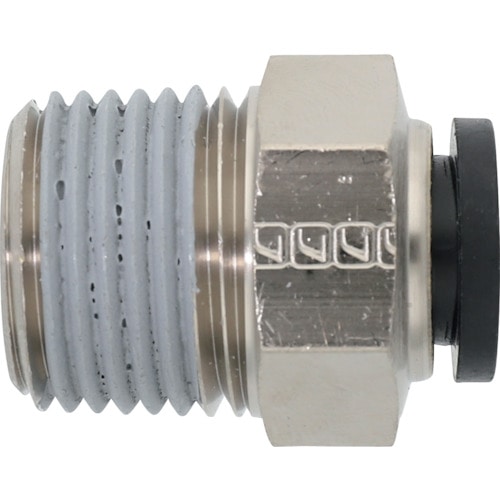 トラスコ中山 潤工社 ワンタッチ継手Mシリーズ ニップル 10mm PT1/2(ご注文単位1個)【直送品】