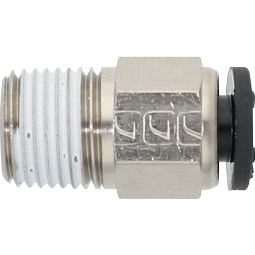 トラスコ中山 潤工社 ワンタッチ継手Mシリーズ ニップル 12mm PT1/8(ご注文単位1個)【直送品】