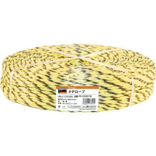 トラスコ中山 TRUSCO PPロープ 幅6mmX長さ200m 黄黒(ご注文単位1巻)【直送品】