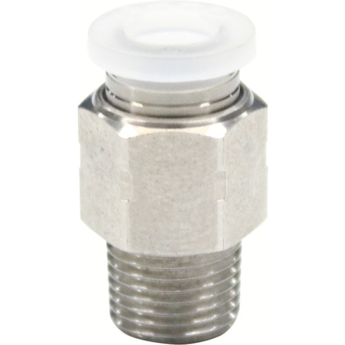 トラスコ中山 ピスコ チューブフィッティング ストレート PPタイプ チューブ10 接続口径R3/8 SUS（ご注文単位1個）【直送品】