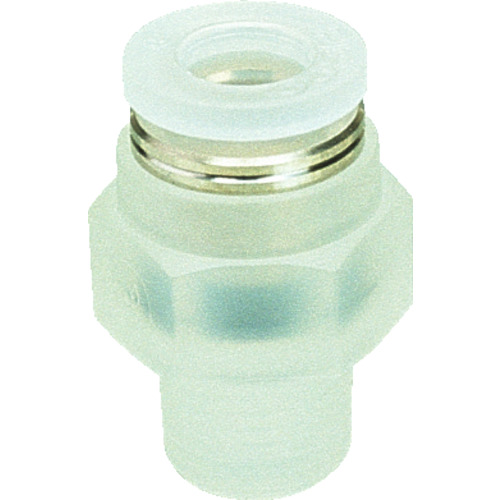 トラスコ中山 ピスコ チューブフィッティング ストレート PPタイプチューブ4ネジR1/8（ご注文単位1個）【直送品】