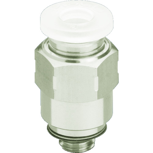 トラスコ中山 ピスコ チューブフィッティング ストレート PPタイプ チューブ4 接続口径M5×0.8 SUS（ご注文単位1個）【直送品】