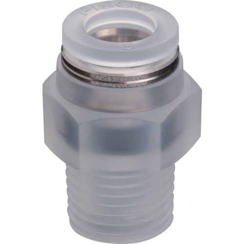 トラスコ中山 ピスコ チューブフィッティング ストレート PPタイプチューブ6ネジR1/8 ゴム材質HNBR仕様(ご注文単位1個)【直送品】