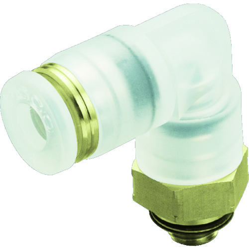 トラスコ中山 ピスコ チューブフィッティング エルボ PPタイプ チューブ4 接続口径M5×0.8 SUS（ご注文単位1個）【直送品】